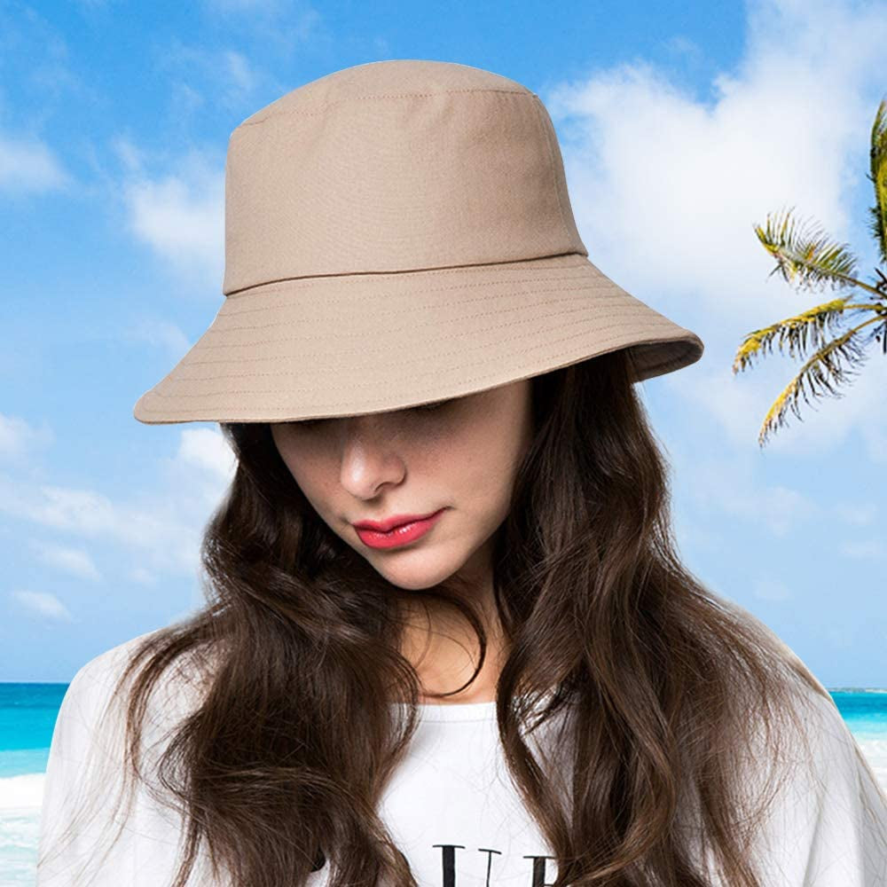 Bucket Hats for Women Sun Beach Hat Teens Girls Wide Brim Summer Fisherman'S Caps UPF 50+ Apparel & Accessories > Clothing Accessories > Hats KYLIE MAX   