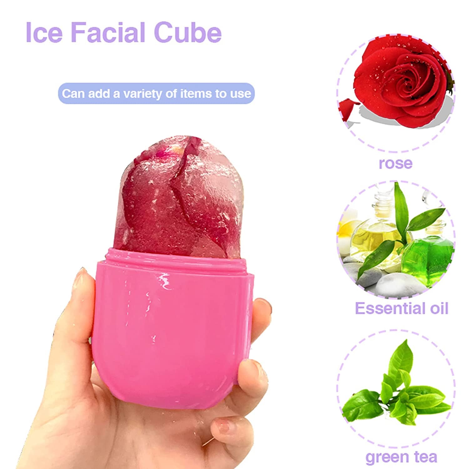 Ice Roller for Face and Eye, Silicone Ice Mold for Face,Facial Ice Roller Skin Care Tool for Eye Puffiness Relief & Remove Fine Lines & Reduce Acne Beauty Gift for Women (Pink) Health & Beauty > Personal Care > Cosmetics > Cosmetic Tools > Skin Care Tools Aethland   