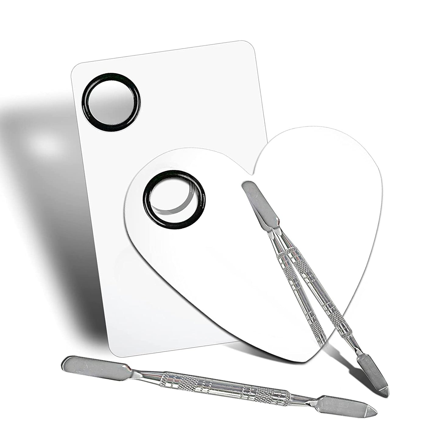 Penugo Upgrade Mixing Makeup Palette, Heart Stainless Steel Cosmetic Palette with Spatula Tool, Nail-Art Mixing Palette for Cosmetic Pigment Blending Health & Beauty > Personal Care > Cosmetics > Cosmetic Tools > Makeup Tools Penugo Small2  