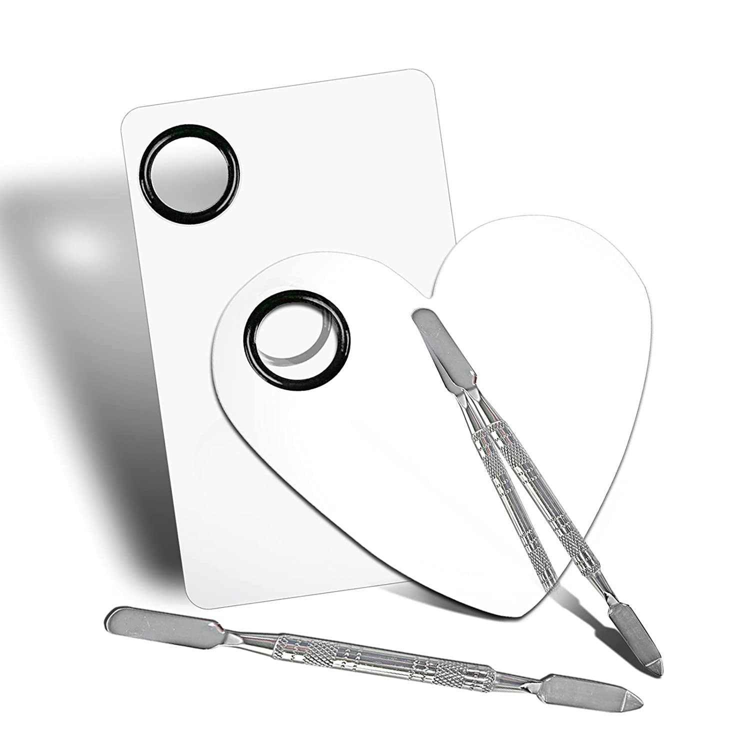 Penugo Upgrade Mixing Makeup Palette, Heart Stainless Steel Cosmetic Palette with Spatula Tool, Nail-Art Mixing Palette for Cosmetic Pigment Blending Health & Beauty > Personal Care > Cosmetics > Cosmetic Tools > Makeup Tools Penugo Small2  