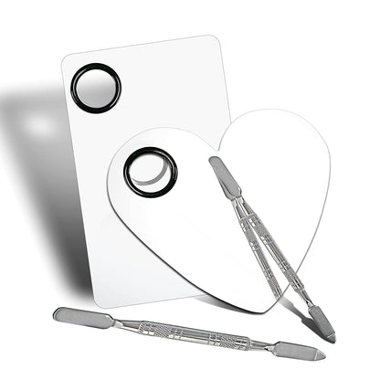 Penugo Upgrade Mixing Makeup Palette, Heart Stainless Steel Cosmetic Palette with Spatula Tool, Nail-Art Mixing Palette for Cosmetic Pigment Blending Health & Beauty > Personal Care > Cosmetics > Cosmetic Tools > Makeup Tools Penugo Small2  
