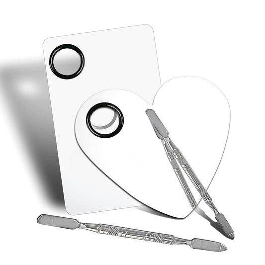 Penugo Upgrade Mixing Makeup Palette, Heart Stainless Steel Cosmetic Palette with Spatula Tool, Nail-Art Mixing Palette for Cosmetic Pigment Blending Health & Beauty > Personal Care > Cosmetics > Cosmetic Tools > Makeup Tools Penugo Small2  