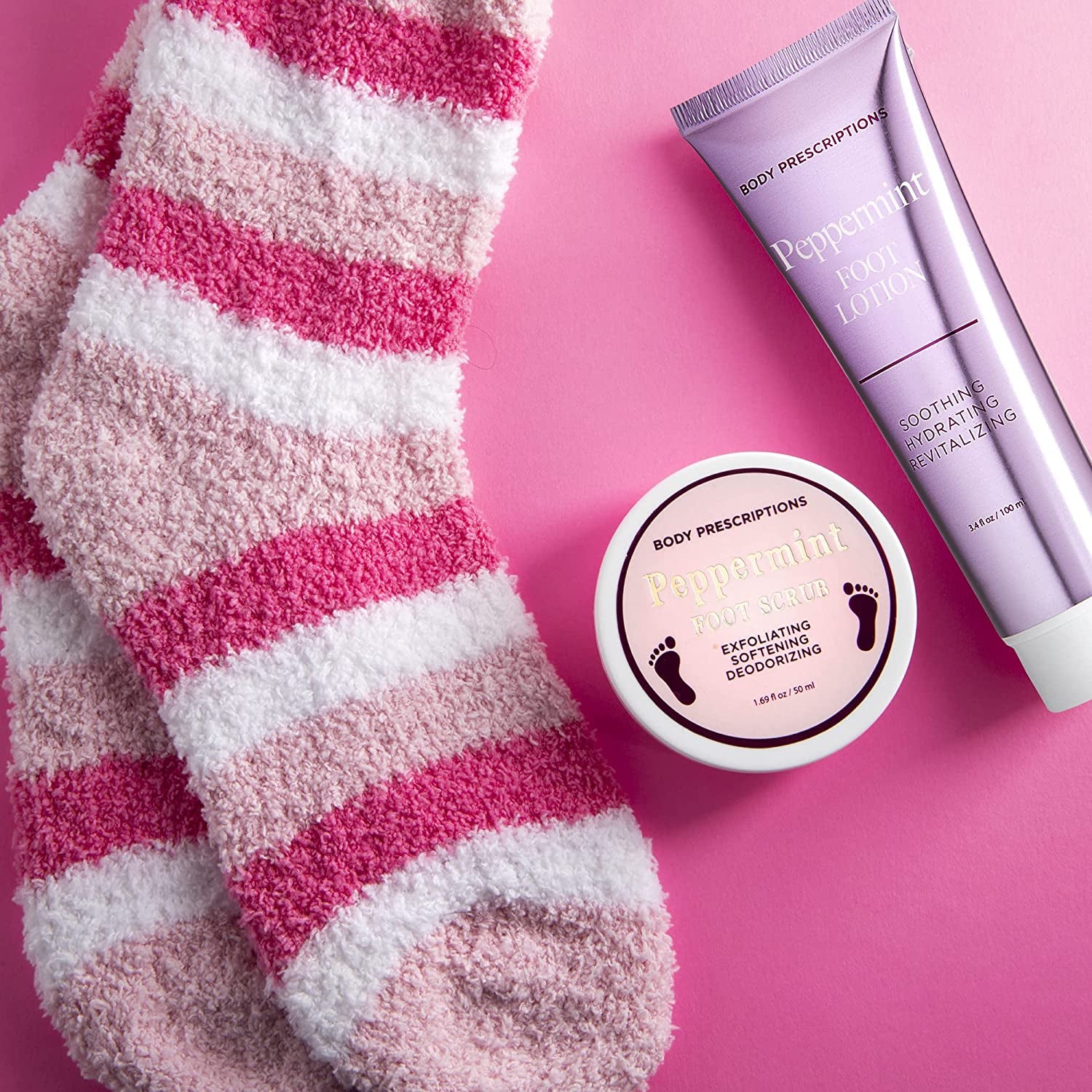 Live Green Bath and Body Pedicure Gift Set- Relaxing Foot Care Set with Pink Fuzzy Socks, Peppermint Foot Lotion, and Foot Scrub, Holiday Gifts for Women Health & Beauty > Personal Care > Foot Care Live Green   