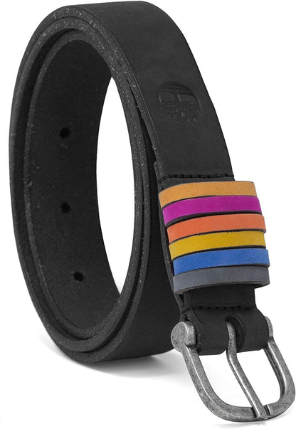 Timberland Women'S Casual Leather Belt for Jeans Apparel & Accessories > Clothing Accessories > Belts Timberland Black (Rainbow Keepers) Large (33-37) 