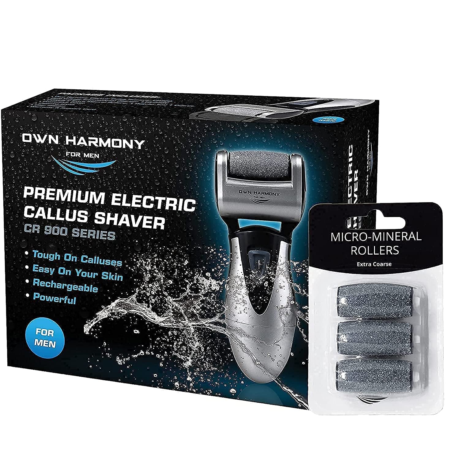 Own Harmony Electric Feet Callus Remover and 6 Rollers Bundle: Rechargeable Foot Scrubber Mens Pedicure Tools Kit, Professional Electronic Foot Care File, Best for Hard Cracked Dead Skin & Pedi Spa Health & Beauty > Personal Care > Foot Care Own Harmony   