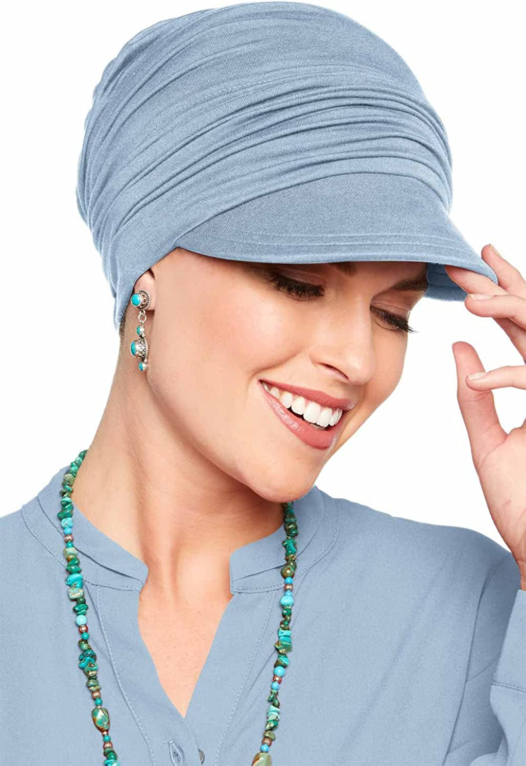 Cardani Slouchy Newsboy Hat - Viscose from Bamboo Slouch Caps for Women Apparel & Accessories > Clothing Accessories > Headwear Cardani Luxury Bamboo - Denim One Size 