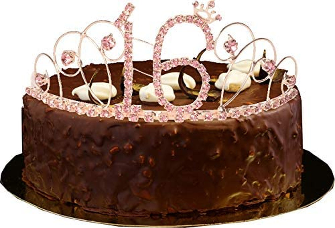 MEANT2TOBE 16Th Birthday Sash and Tiara for Girls - Fabulous Set: Glitter Sash + Basic Rhinestone Pink Premium Metal Tiara, 16Th Birthday Gifts for Sweet 16 Birthday Party Apparel & Accessories > Clothing Accessories > Sashes MEANT2TOBE   