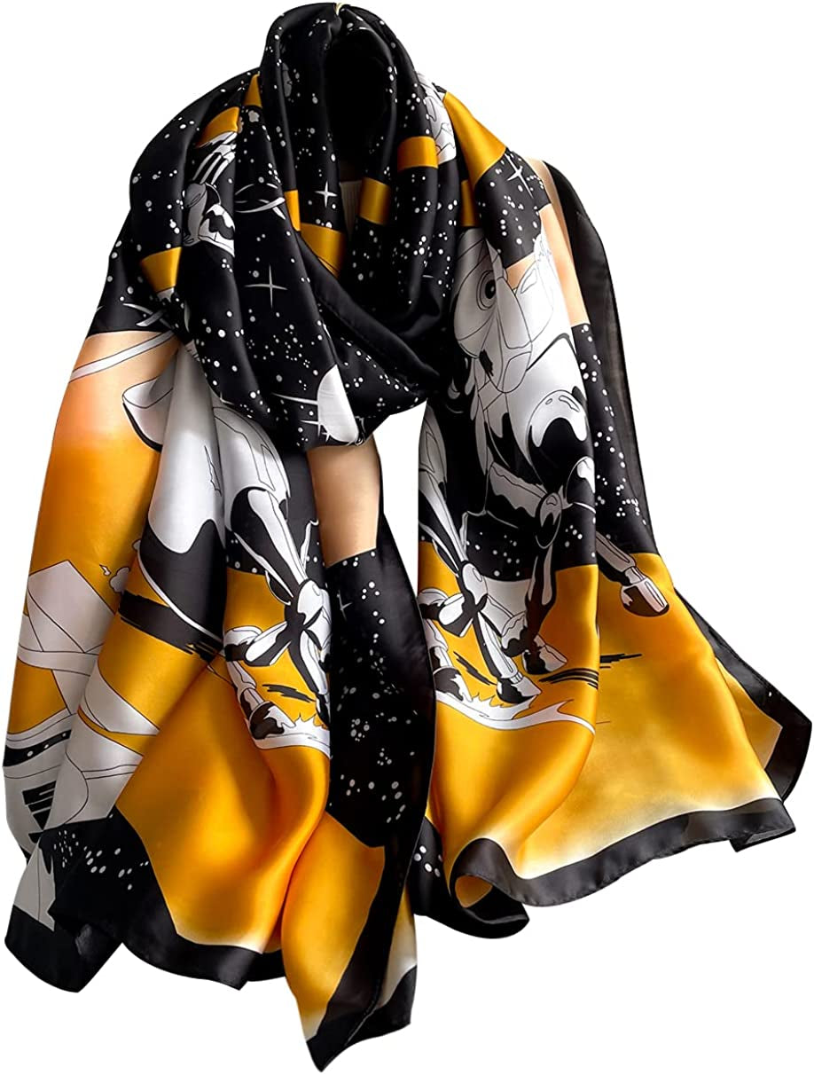 NUWEERIR Womens 100% Large Mulberry Silk Scarf Long Satin Scarf Fashion Designer Scarf Lightweight Wraps Apparel & Accessories > Clothing Accessories > Scarves & Shawls NUWEERIR 79  
