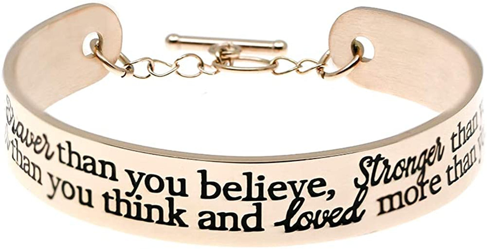 O.RIYA Always Remember You Are Braver than You Believe Jewelry Necklace/Keyring Apparel & Accessories > Jewelry > Bracelets O.RIYA Bracelet  