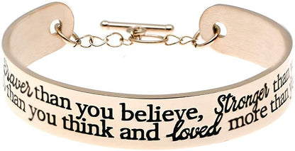 O.RIYA Always Remember You Are Braver than You Believe Jewelry Necklace/Keyring Apparel & Accessories > Jewelry > Bracelets O.RIYA Bracelet  