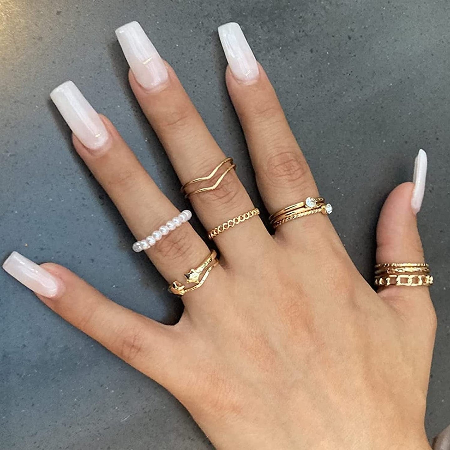 68 Pcs Gold Knuckle Rings Set for Women Girls, Stackable Rings Boho Joint Finger Midi Rings Silver Hollow Carved Crystal Stacking Rings Pack for Gift