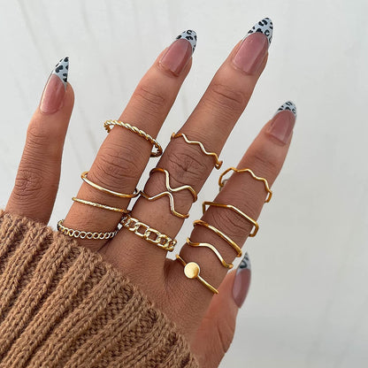 68 Pcs Gold Knuckle Rings Set for Women Girls, Stackable Rings Boho Joint Finger Midi Rings Silver Hollow Carved Crystal Stacking Rings Pack for Gift