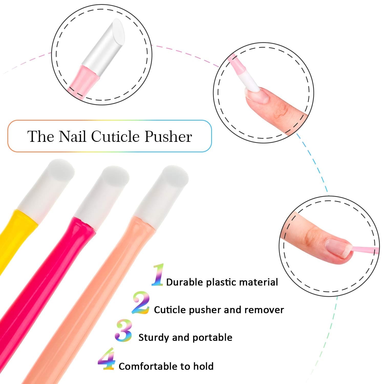 68 Pieces Nail Cuticle Pusher Rubber Tipped Nail Cleaner and Glass Nail Files Gradient Rainbow Color Buffer Double Side Nail Files Manicure Tool for Home Nail Salon Health & Beauty > Personal Care > Cosmetics > Cosmetic Tools > Nail Tools Mudder   