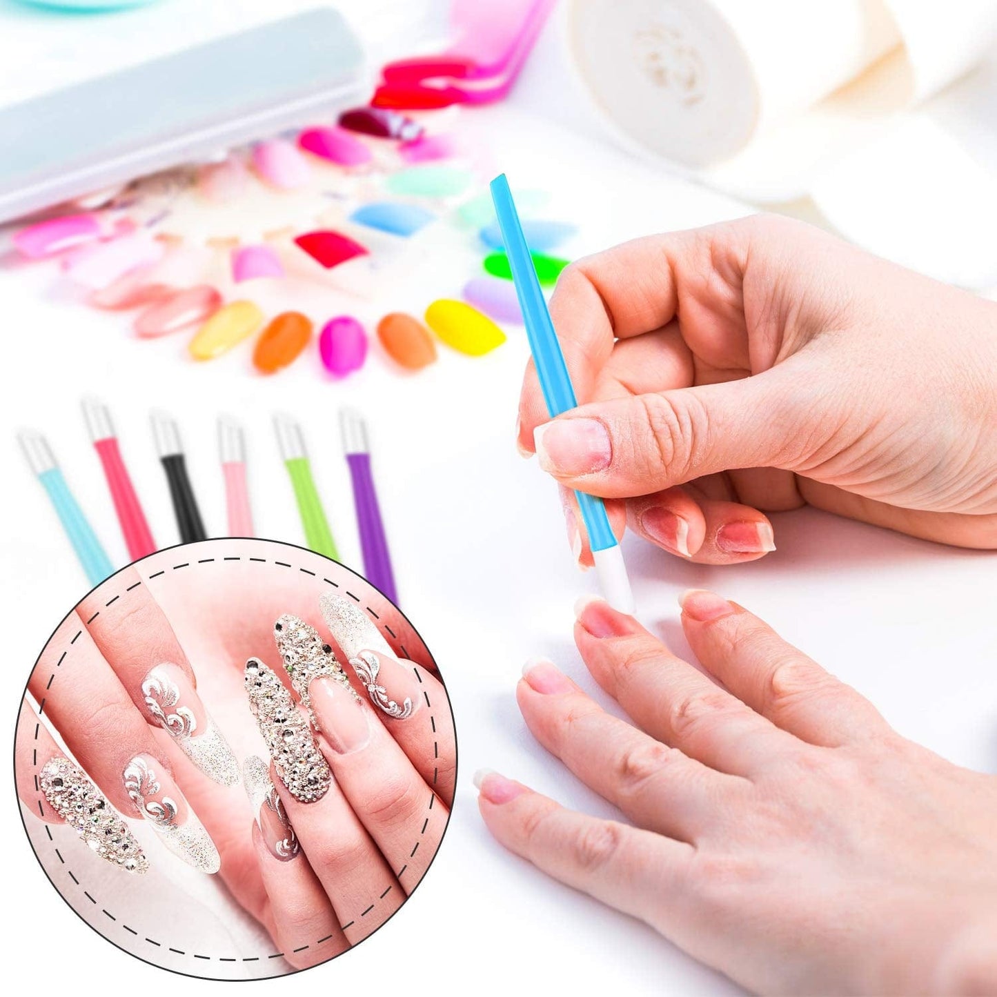 68 Pieces Nail Cuticle Pusher Rubber Tipped Nail Cleaner and Glass Nail Files Gradient Rainbow Color Buffer Double Side Nail Files Manicure Tool for Home Nail Salon Health & Beauty > Personal Care > Cosmetics > Cosmetic Tools > Nail Tools Mudder   