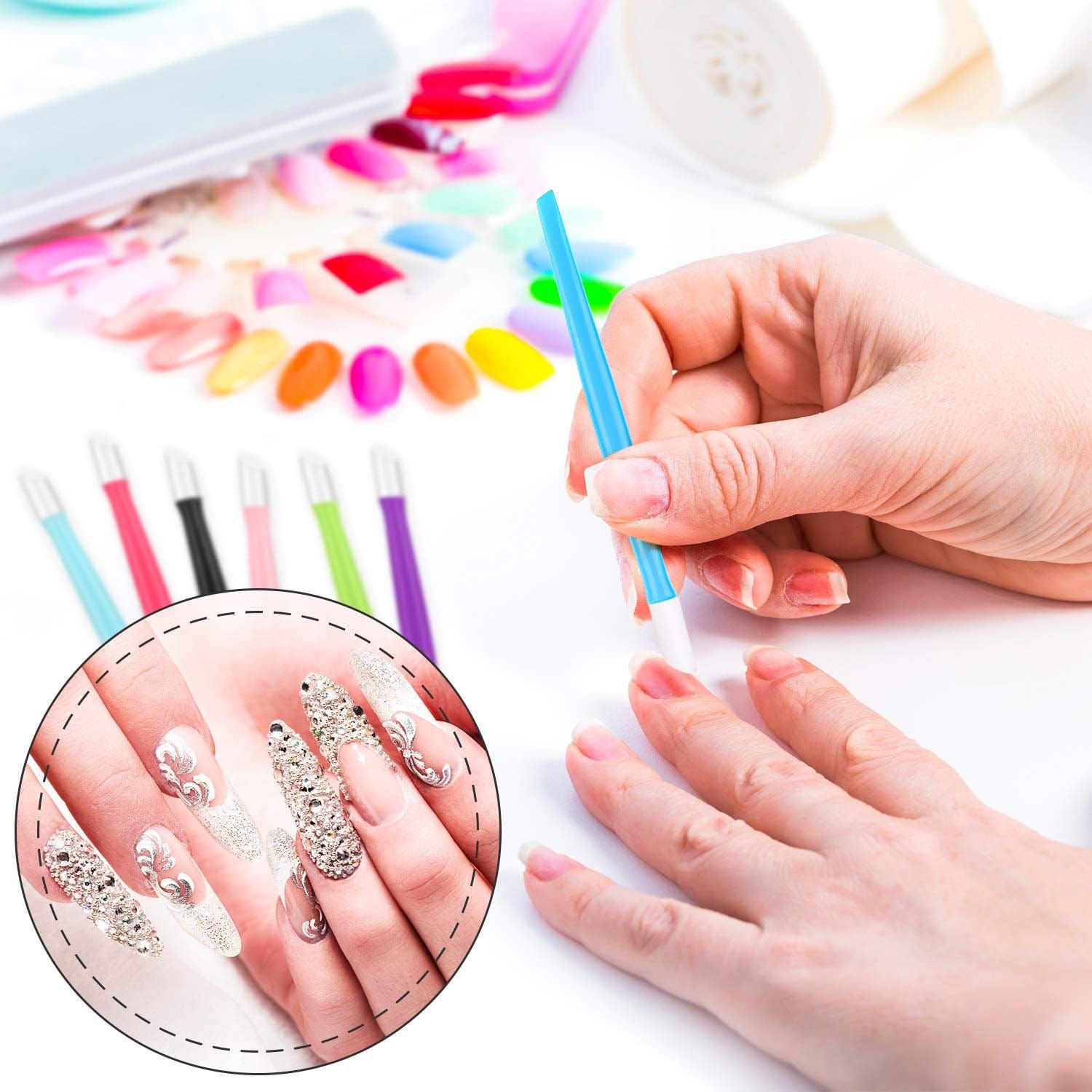 68 Pieces Nail Cuticle Pusher Rubber Tipped Nail Cleaner and Glass Nail Files Gradient Rainbow Color Buffer Double Side Nail Files Manicure Tool for Home Nail Salon Health & Beauty > Personal Care > Cosmetics > Cosmetic Tools > Nail Tools Mudder   