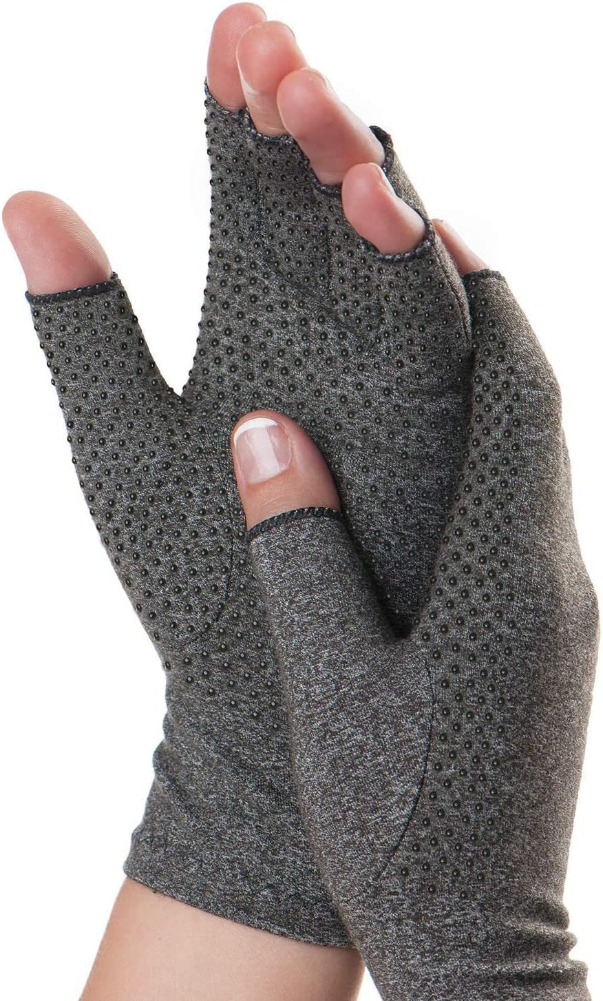 Dr. Frederick'S Original Arthritis Gloves for Women & Men - Compression Gloves for Arthritis Pain Relief - Small Apparel & Accessories > Clothing Accessories > Gloves & Mittens Frederick Medical Supply Grippy - Gray Large (1 Pair) 