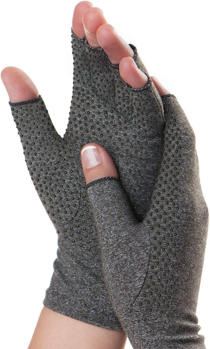 Dr. Frederick'S Original Arthritis Gloves for Women & Men - Compression Gloves for Arthritis Pain Relief - Small Apparel & Accessories > Clothing Accessories > Gloves & Mittens Frederick Medical Supply Grippy - Gray Large (1 Pair) 