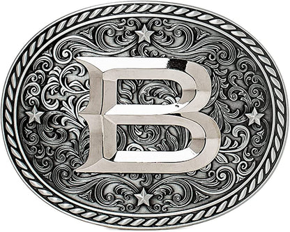 Western Cowboy/Cowgirl Initial Belt Buckle - Large, Letter Buckles for Men and Women Apparel & Accessories > Clothing Accessories > Belt Buckles Itera B  