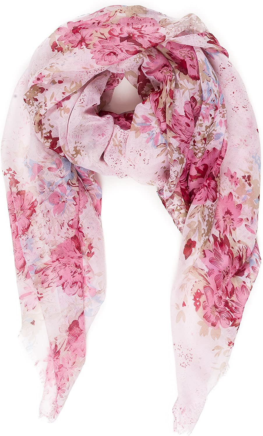 Scarf for Women Lightweight Floral Flower Scarves for Spring Spring Fall Winter Shawl Wrap Apparel & Accessories > Clothing Accessories > Scarves & Shawls MELIFLUOS DESIGNED IN SPAIN Barcelona Collection 1 - Pink Floral  