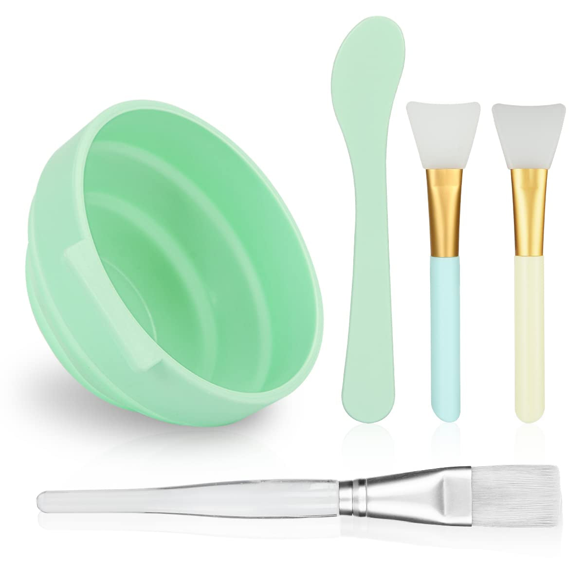 Face Mask Mixing Bowl Set, Plazuria 5 in 1 DIY Facemask Mixing Tool Kit with Facial Mask Bowl Stick Spatula Silicone Face Mask Brush & Premium Soft Face Brushes Health & Beauty > Personal Care > Cosmetics > Cosmetic Tools > Skin Care Tools Plazuria   