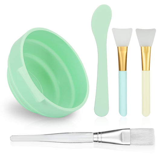Face Mask Mixing Bowl Set, Plazuria 5 in 1 DIY Facemask Mixing Tool Kit with Facial Mask Bowl Stick Spatula Silicone Face Mask Brush & Premium Soft Face Brushes Health & Beauty > Personal Care > Cosmetics > Cosmetic Tools > Skin Care Tools Plazuria   