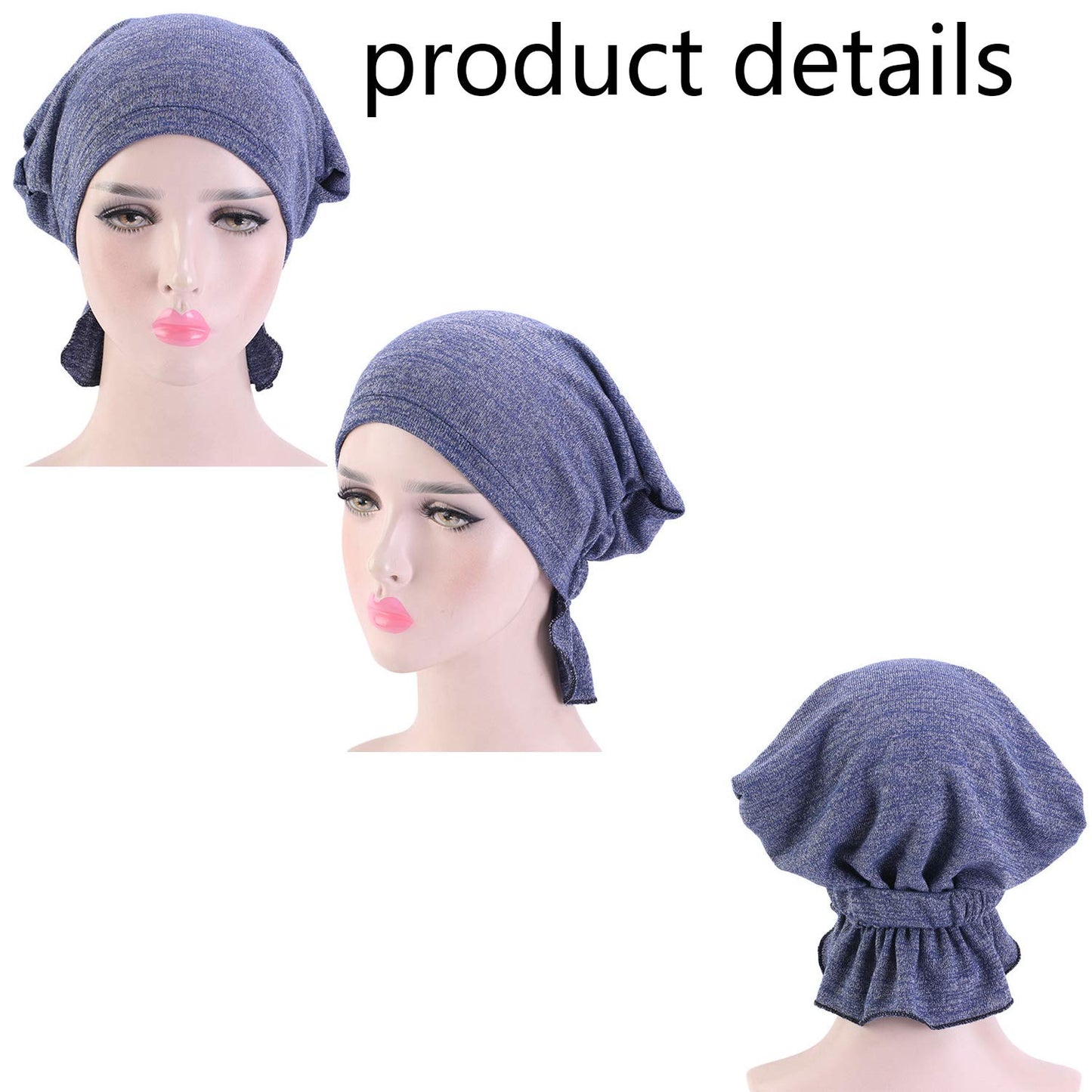 Ci-One Womens 3-Pack Cotton Knit Beanie Sleep Turban Hat Headwear for Cancer J Apparel & Accessories > Clothing Accessories > Headwear Ci-ONE   