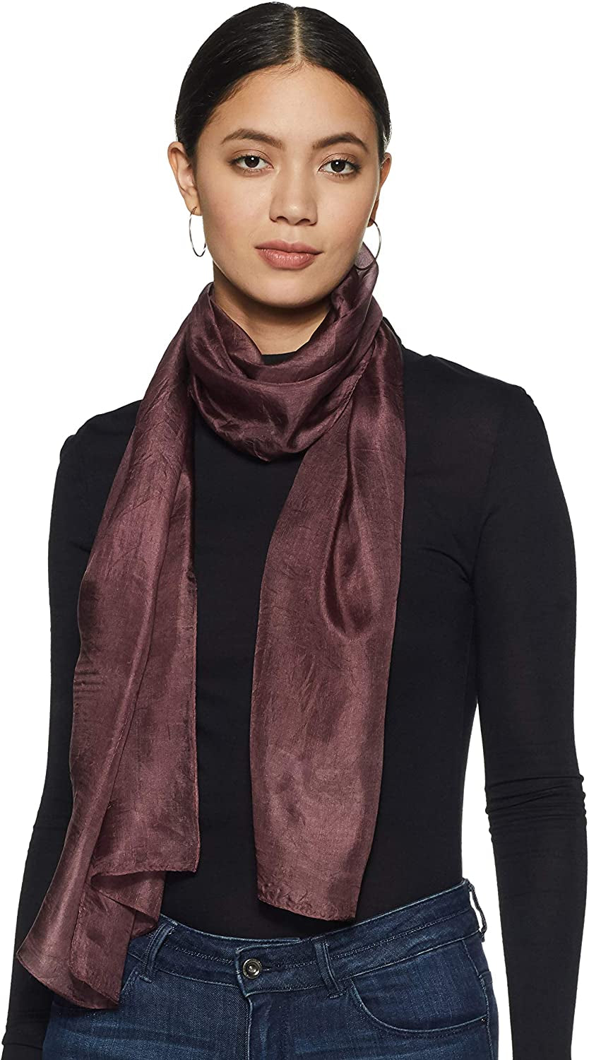 Stylore 100% Silk Scarf Long Lightweight Sunscreen Shawl Wrap Scarves Apparel & Accessories > Clothing Accessories > Scarves & Shawls Stylore Burgundy  