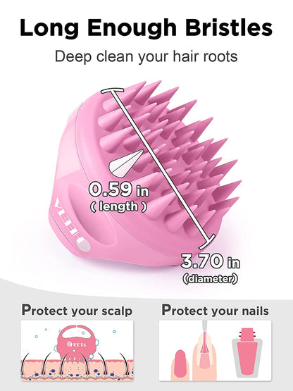 HEETA Hair Shampoo Brush, Upgraded Wet & Dry Hair Scalp Massager with Soft Silicone, Scalp Exfoliator for Remove Dandruff, Scalp Scrubber Hair Care Tools for Women, Men, Pets (Pink) Health & Beauty > Personal Care > Hair Care HEETA   