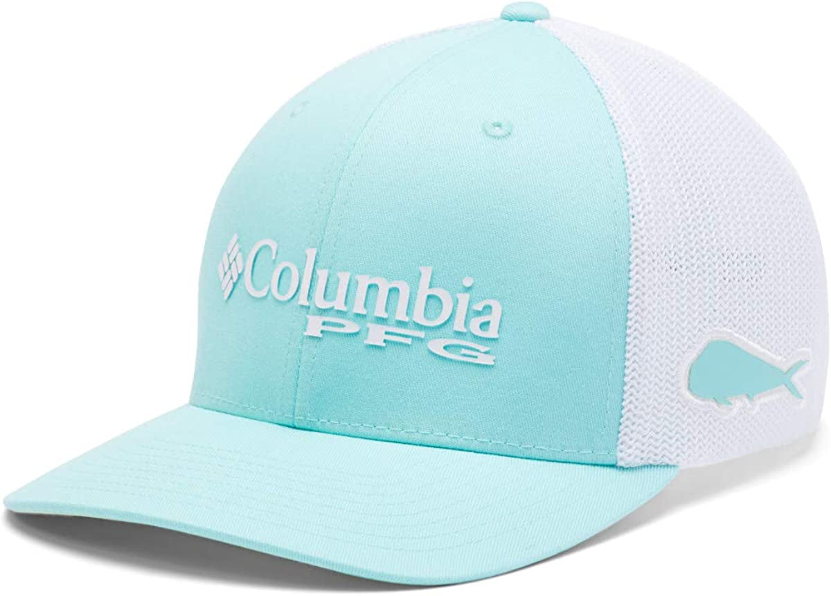 Columbia Women'S PFG Logo Mesh Ball Cap-High Crown Apparel & Accessories > Clothing Accessories > Hats Columbia Gulf Stream, White, Dorado Small-Medium 