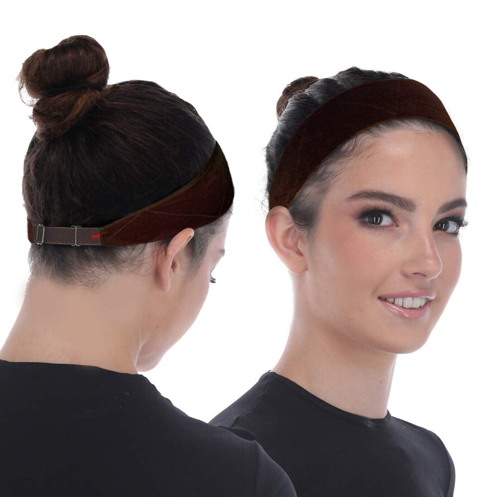Madison Headwear Wig Grip Headbands for Women- Adjustable to Custom Fit Your Head - Velvet Comfort - Wig Bands No Slip Breathable Lightweight Material for All Day Wear! Keep Wig Comfortably Secured Apparel & Accessories > Clothing Accessories > Headwear Madison Headwear Brown  