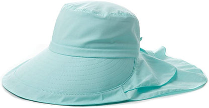 Siggi Summer Pony Tail Flap Cap UPF 50+ Cotton Sun Hat with Ponytail Hole Neck Cover Cord for Women 55-61Cm Apparel & Accessories > Clothing Accessories > Hats Comhats 69085_green Medium 