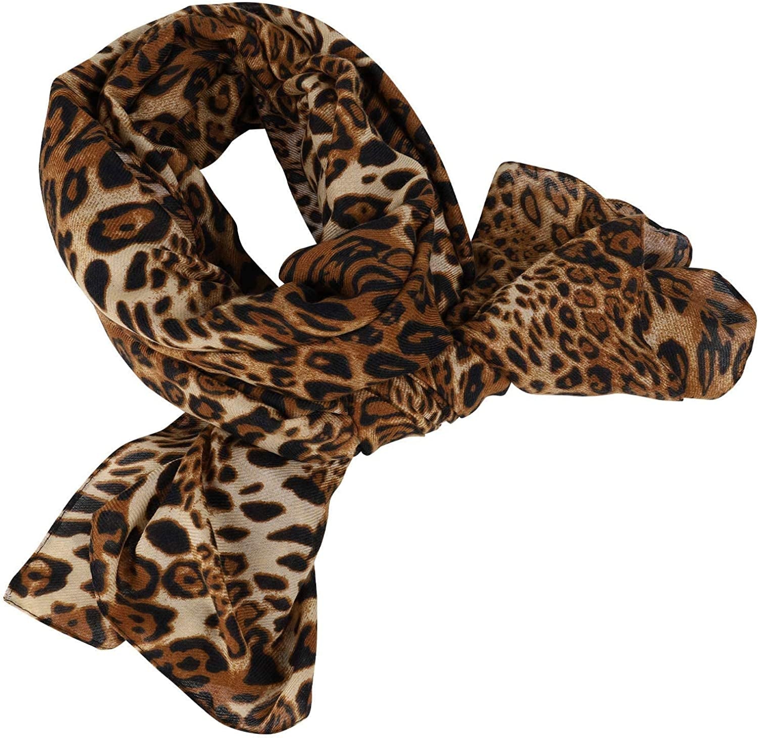 GERINLY Cozy Cheetah Scarfs for Women Stylish Cotton Leopard Blanket Wrap Shawls Apparel & Accessories > Clothing Accessories > Scarves & Shawls GERINLY   