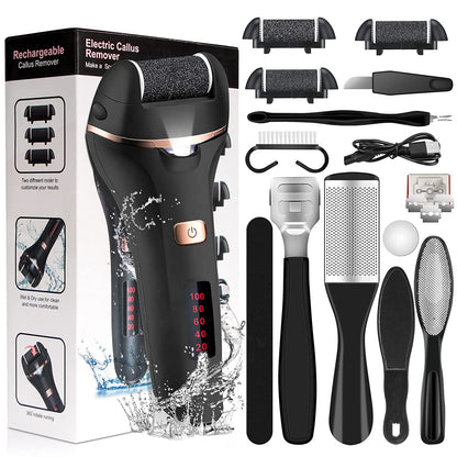 Electric Foot File Callus Remover, Rechargeable Callous Removers for Feet, Professional Foot Care Kit Foot Rasp Dead Skin Remover Pedicure Kit with Power Display for Men Women Salon or Home Best Gift Health & Beauty > Personal Care > Foot Care iToncs Black  