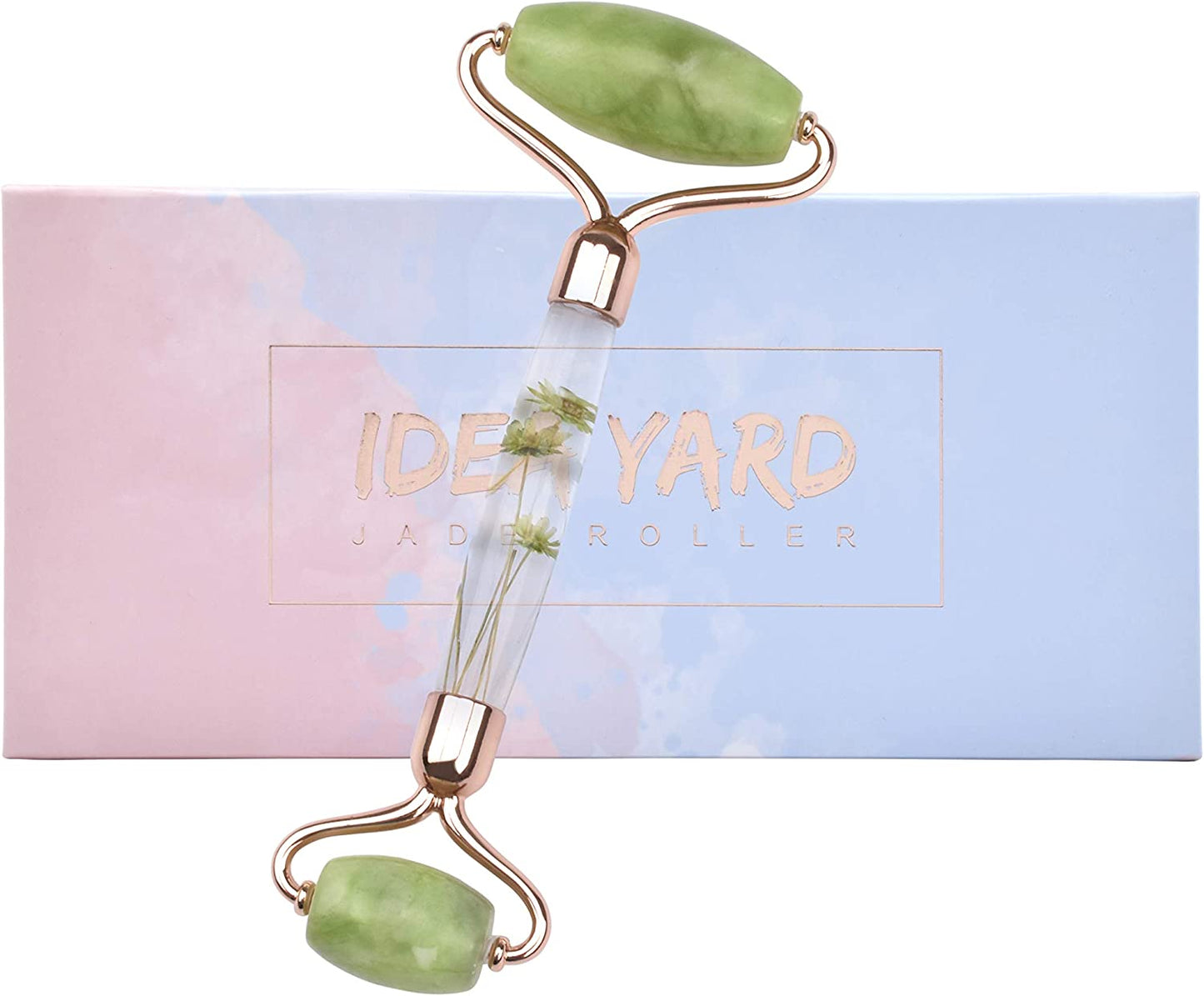 Ideayard Face Roller and Gua Sha Set - Jade Roller anti Aging Massager Tool - Natural Jade Roller for Face and Guasha Stone for Body - Beauty Roller Skin Care Tools Kit for Slimming & Firming Health & Beauty > Personal Care > Cosmetics > Cosmetic Tools > Skin Care Tools ideayard Green-flower roller  