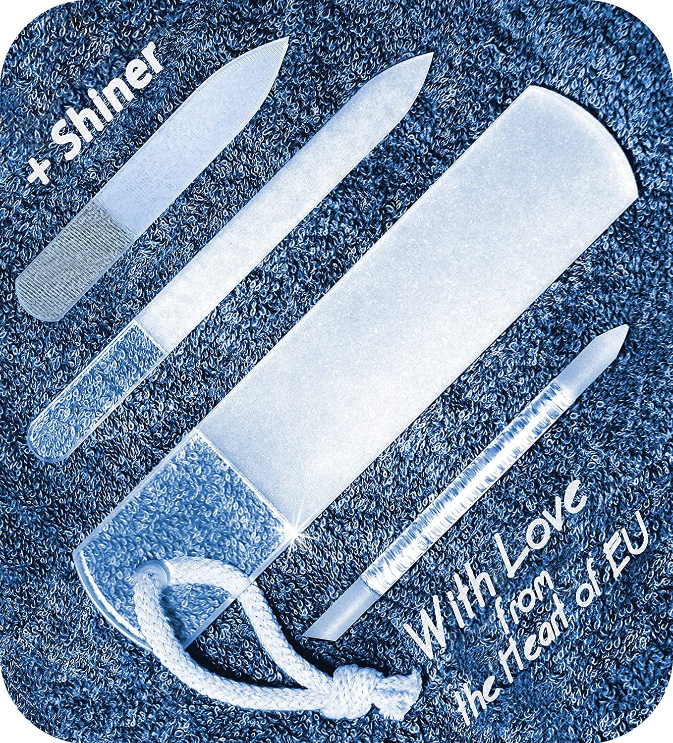 Genuine Czech Glass Nail File Set - Multi-Functional Shiner Buffer, Callus Remover Foot Rasp, Precision Filing Cuticle Pusher, Etched Surface, Manicure & Pedicure, Professional Care, Quality by GLADZY Health & Beauty > Personal Care > Foot Care Gladzy All-in-one Set - With Shiner  