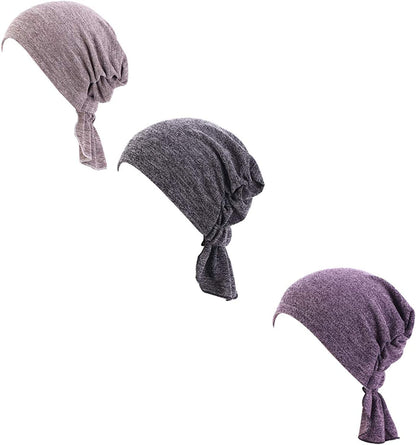 Ci-One Womens 3-Pack Cotton Knit Beanie Sleep Turban Hat Headwear for Cancer H Apparel & Accessories > Clothing Accessories > Headwear Ci-ONE   