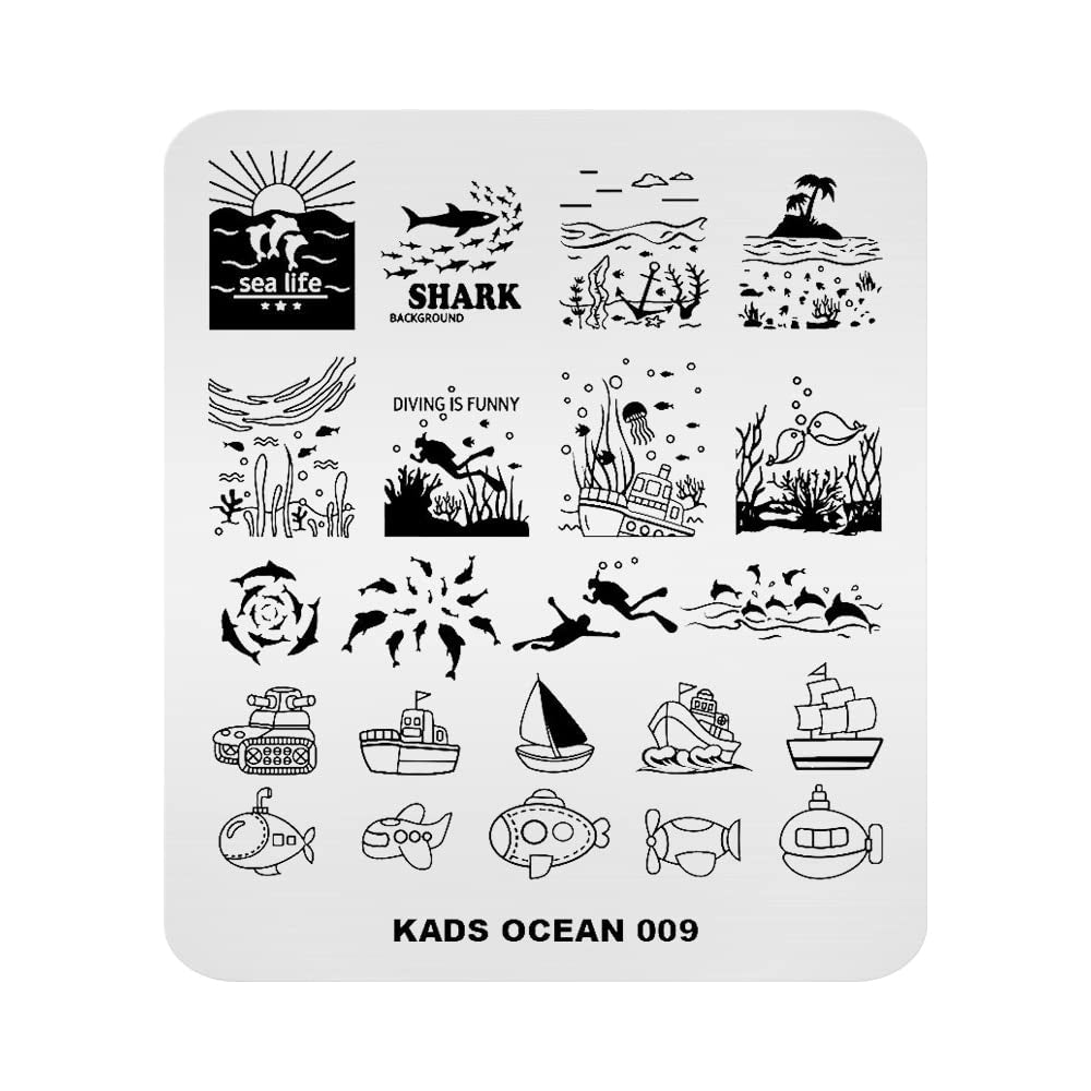 KADS Stamping Plates for Nail Art Ocean Seahorse Shell Starfish Template Image Plate Stencil Nails Tool (OC010) Health & Beauty > Personal Care > Cosmetics > Cosmetic Tools > Nail Tools KADS OC009  