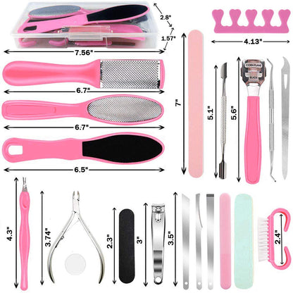 SYNCHAIN 30 in 1 Professional Pedicure Kit, Foot Care Pedicure Tools Set Stainless Steel Foot File Exfoliation Foot Dead Skin Remover Nail Toenail Clipper for Men, Women, Home, Travel, Salon Health & Beauty > Personal Care > Foot Care Synchain   