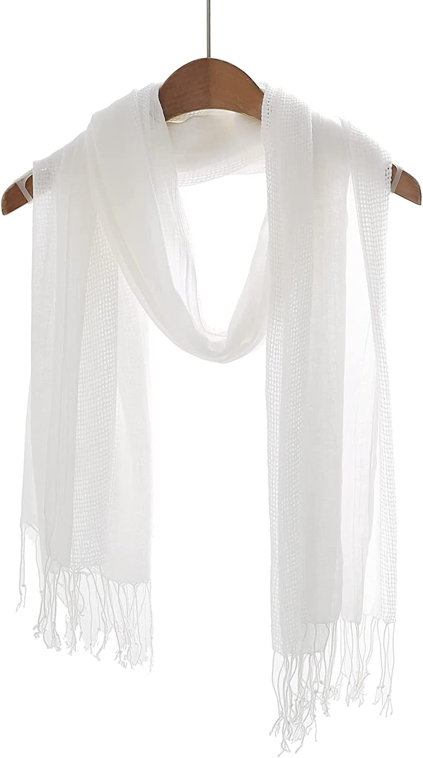 Jeelow Cotton Feel Scarf Shawl Wrap Soft Lightweight Scarves and Wraps for Men Women Apparel & Accessories > Clothing Accessories > Scarves & Shawls Jeelow   