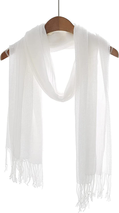 Jeelow Cotton Feel Scarf Shawl Wrap Soft Lightweight Scarves and Wraps for Men Women Apparel & Accessories > Clothing Accessories > Scarves & Shawls Jeelow   