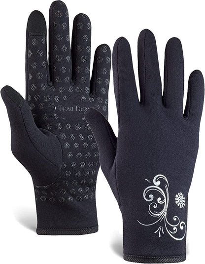Trailheads Women’S Running Gloves | Touchscreen Gloves | Power Stretch Winter Running Accessories Apparel & Accessories > Clothing Accessories > Gloves & Mittens TrailHeads black Small 