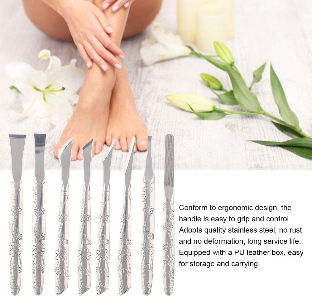 Foot File, 8Pcs Stainless Steel Foot File Dead Skin Horny Remover Foot Callus Shaver Pedicure Tool Set for Women Men Care Feet Health & Beauty > Personal Care > Foot Care Yinhing   