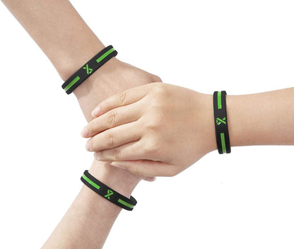 Sainstone Green Awareness Ribbon Silicone Bracelets , Mental Health Awareness Bracelet , Green Ribbon Wristbands Unisex for Men Women Apparel & Accessories > Jewelry > Bracelets Sainstone   