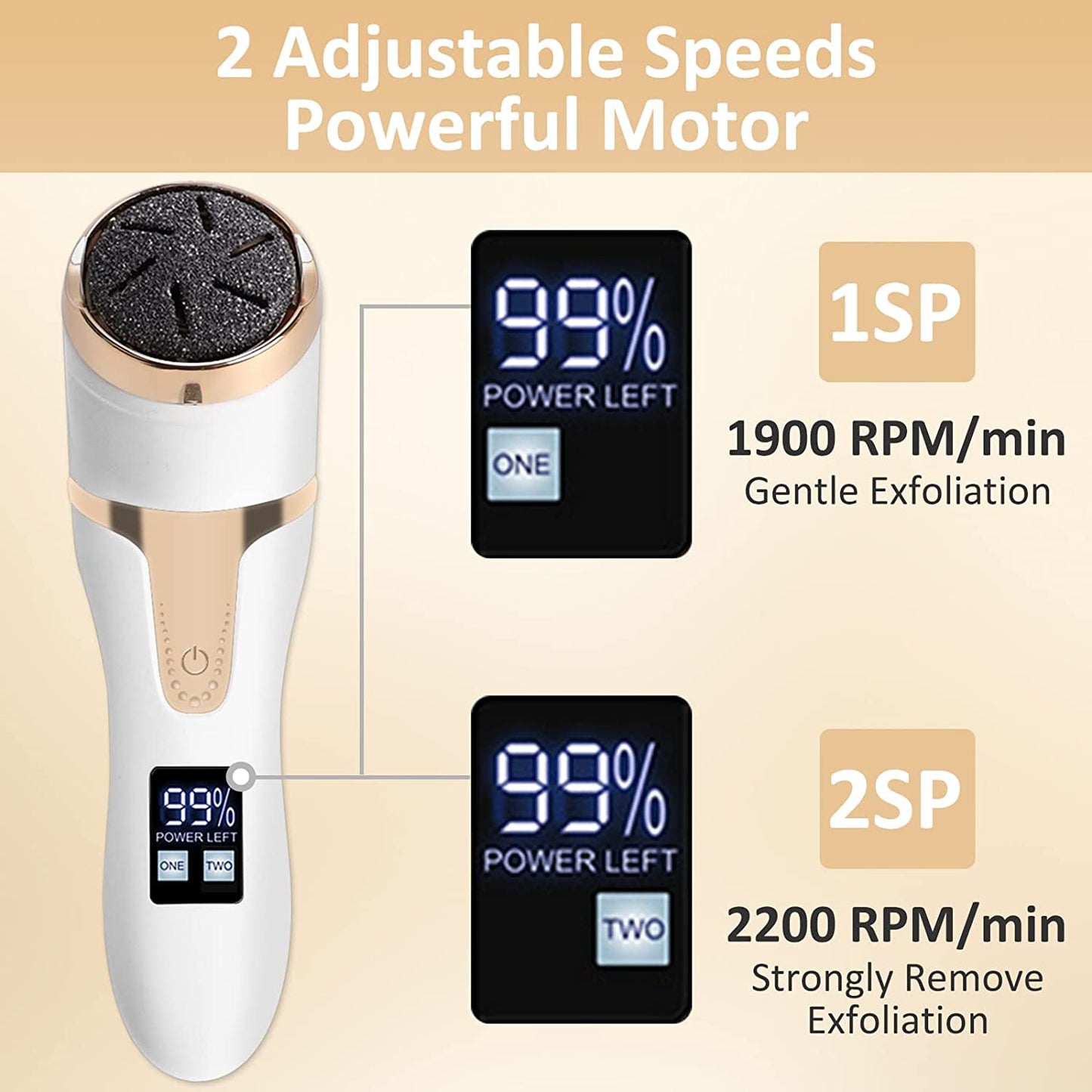 Electric Callus Remover for Feet, Ms.Belles Rechargeable Foot Care Scraper Pedicure Tools with 3 Grinding Heads, 2 Powerful Speed, LCD Display, Waterproof Foot File for Hard Cracked Dry Dead Skin Health & Beauty > Personal Care > Foot Care Ms.Belles   