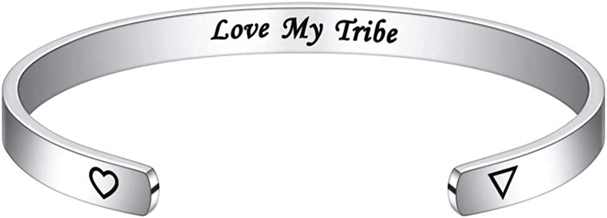 M MOOHAM Bracelets for Women- Engraved Quote Inspirational Bracelet Birthday Christmas Funny Gifts for Best Friend, Daughter, Son, Sister, Niece, Mom, Coworkers, Stainless Steel Jewelry Apparel & Accessories > Jewelry > Bracelets M MOOHAM Love my tribe  