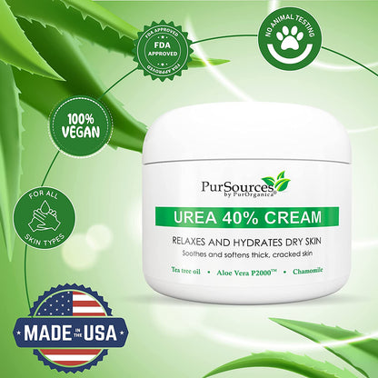 Purorganica Urea 40% Foot Cream - No Pumice Stone - Callus Remover - Moisturizes & Rehydrates Thick, Cracked, Rough, Dead & Dry Skin - for Feet, Elbows and Hands - Made in USA Health & Beauty > Personal Care > Foot Care PurOrganica   