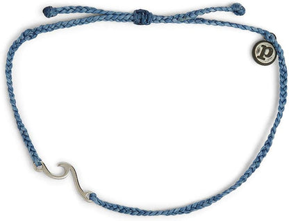 Pura Vida Gold or Silver or Rose Gold Shoreline Anklet W/Plated Charm - Adjustable Band, 100% Waterproof Apparel & Accessories > Jewelry > Anklets Pura Vida Denim Blue  