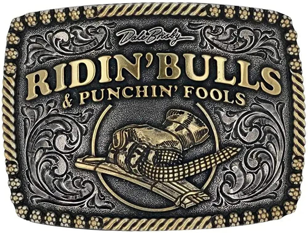 Montana Silversmiths Officially Licensed Dale Brisby Western Belt Buckle Apparel & Accessories > Clothing Accessories > Belt Buckles Montana Silversmiths Dale Brisby Bulls & Fools  