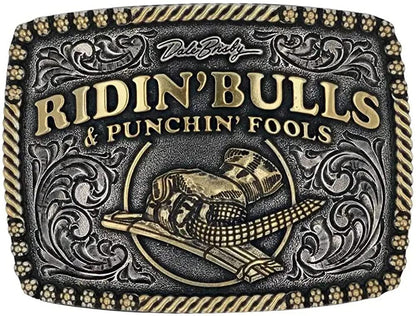 Montana Silversmiths Officially Licensed Dale Brisby Western Belt Buckle Apparel & Accessories > Clothing Accessories > Belt Buckles Montana Silversmiths Dale Brisby Bulls & Fools  
