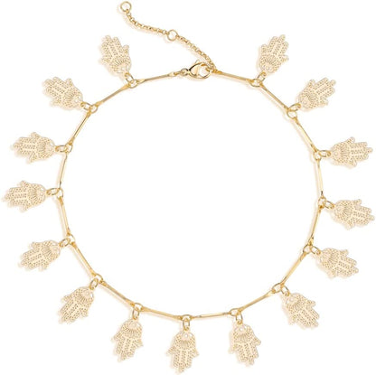 Dremmy Studios Simple Gold Chain Anklet,14K Gold/Silver Plated Dainty Summer Beach Anklets for Women Apparel & Accessories > Jewelry > Anklets DREMMY STUDIOS Palm Dangle Drop  